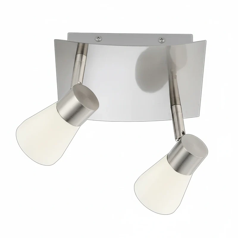 Deckenstrahler 2-flammig weiß/creme – schwenkbarer Deckenspot aus Metall, 230V