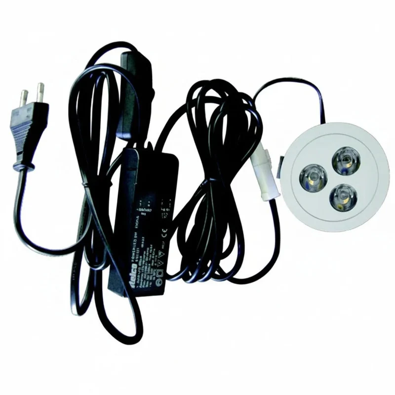 Power LED Einbaustrahler Rio Kit 3 W IP43 – Aluminium, warmweiß, mit Treiber