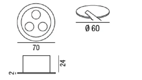 Power LED Einbaustrahler Rio Kit 3 W IP43 – Aluminium, warmweiß, mit Treiber
