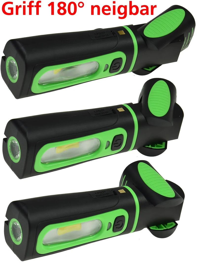 Trano LED Arbeitsleuchte 3W 250lm IP44 mit Akku, Ladeschale, Magnethalter – COB-LED, 4500K, 2200mAh
