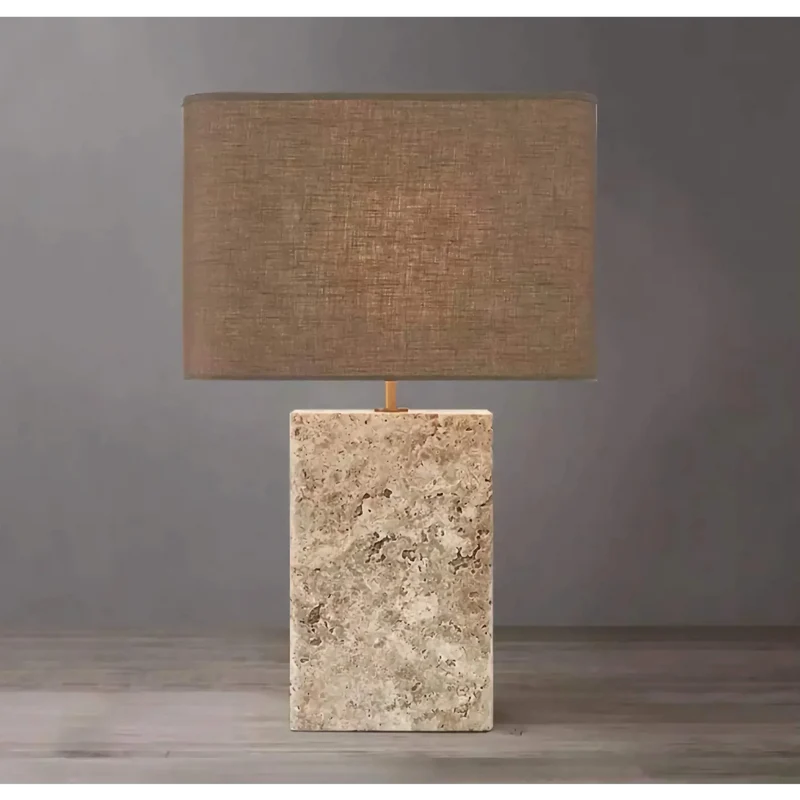 Travertine & Brass Table Lamp | CLDD5200
