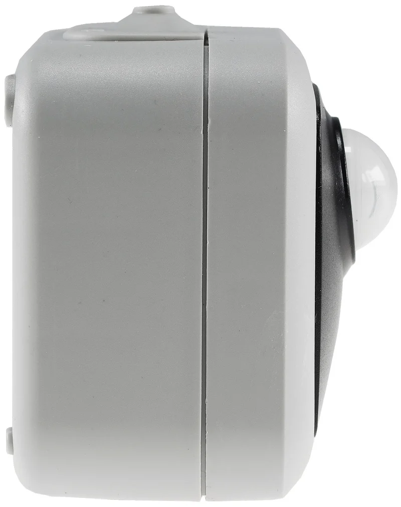 Trano Feuchtraum PIR Bewegungsmelder IP54, 250V~ 2-500W, 120°/6m, Dämmerungssensor 2-1000Lux, inkl. AP-Rahmen, grau