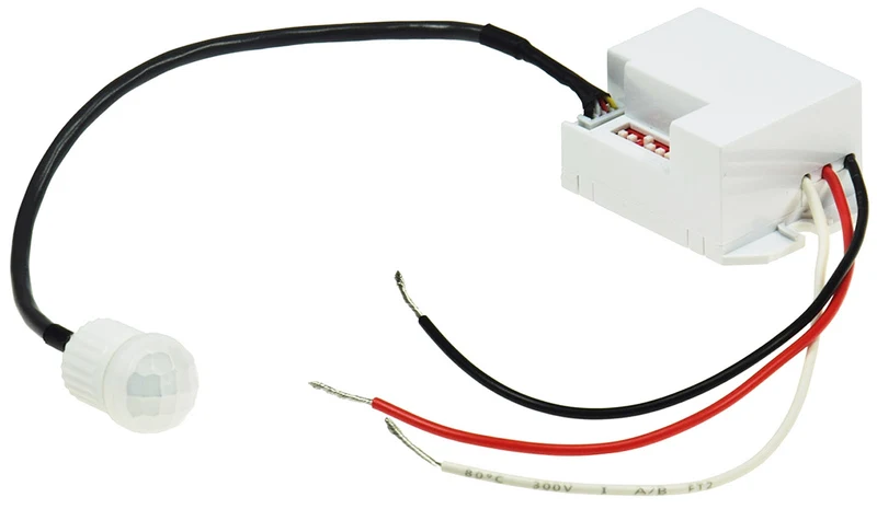 Einbau Bewegungsmelder 12V DC 1-60W LED geeignet Weiß – PIR Sensor 360° IP20, Ø15mm, einstellbar, für Decken & Möbel, Innenbereich