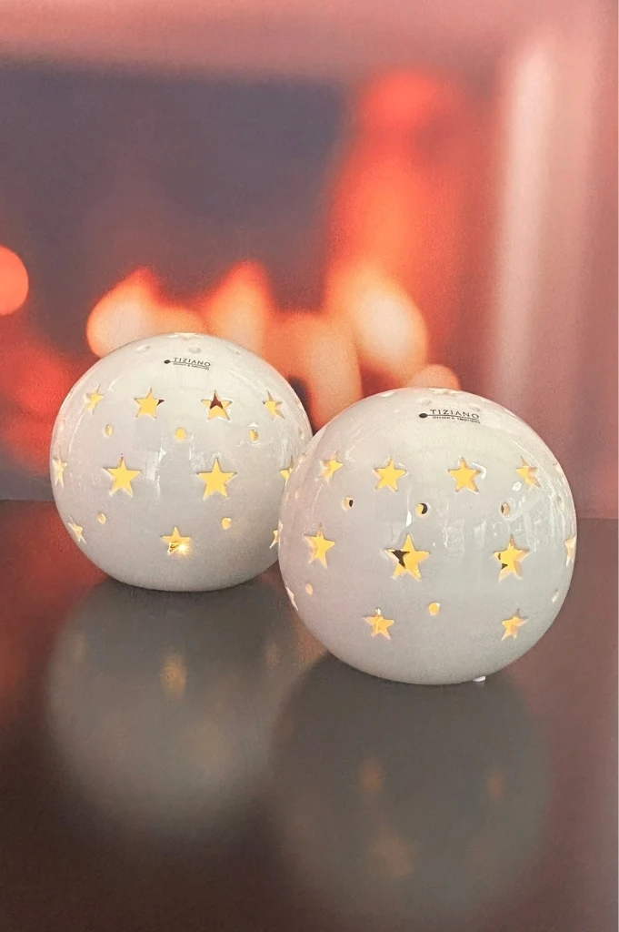 Lichtkugel Padova LED m. Stern creme-weiß