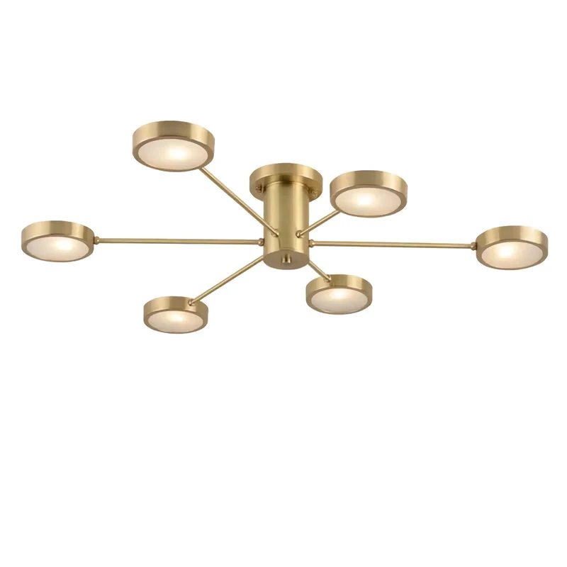Modern Brass Starburst Semi-Flush Mount | CLJG500