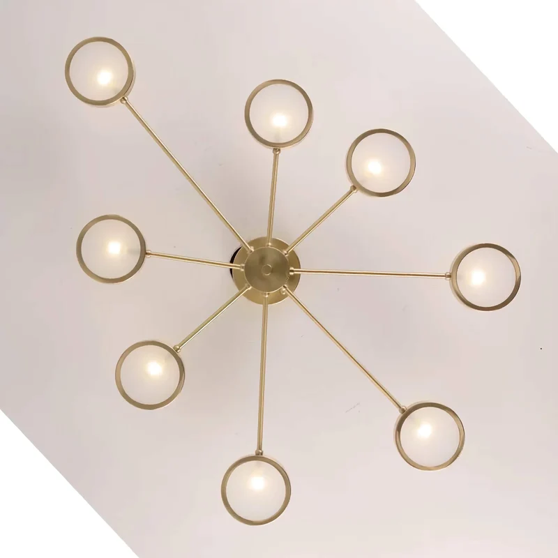 Modern Brass Starburst Semi-Flush Mount | CLJG500