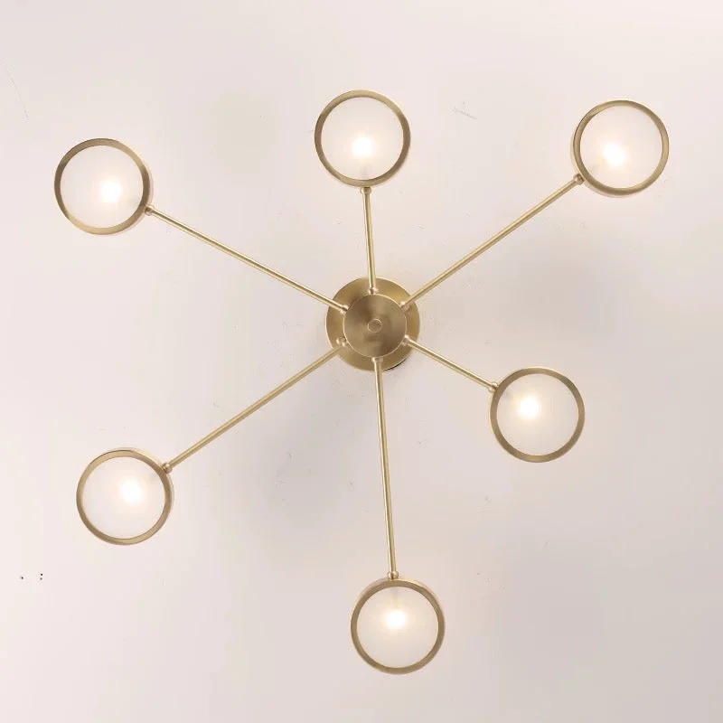 Modern Brass Starburst Semi-Flush Mount | CLJG500