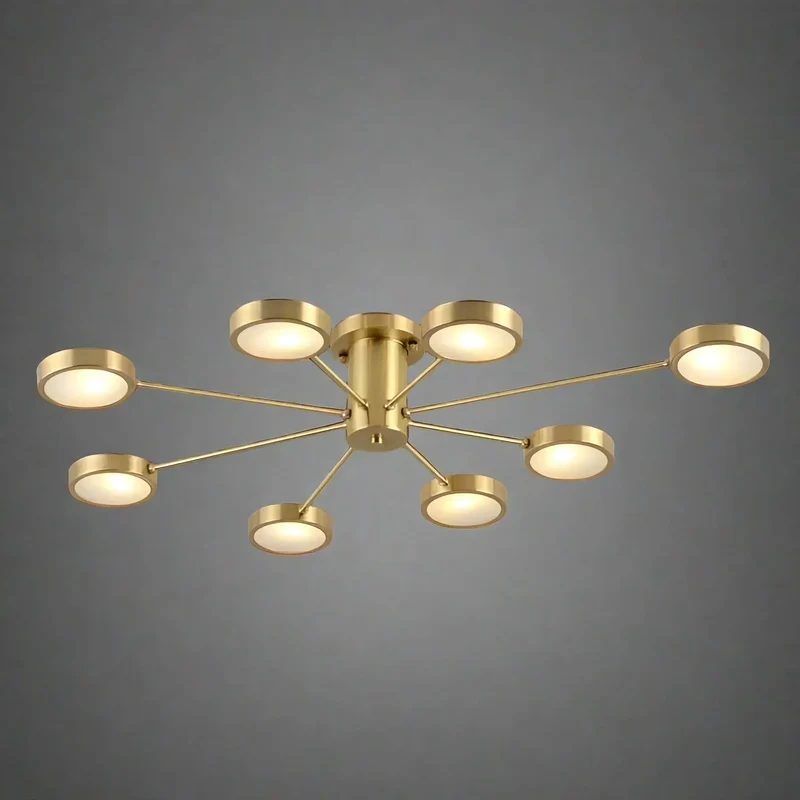 Modern Brass Starburst Semi-Flush Mount | CLJG500