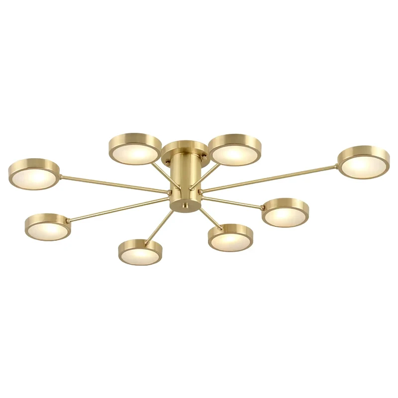 Modern Brass Starburst Semi-Flush Mount | CLJG500