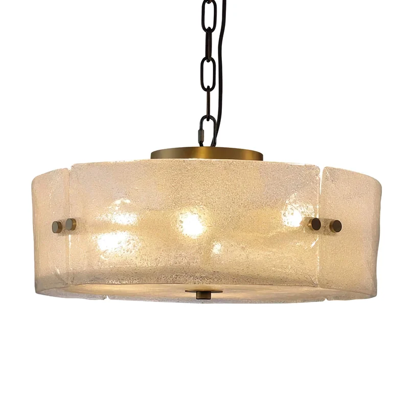 Modern Frosted Glass & Brass Flush Mount | CLFGC025
