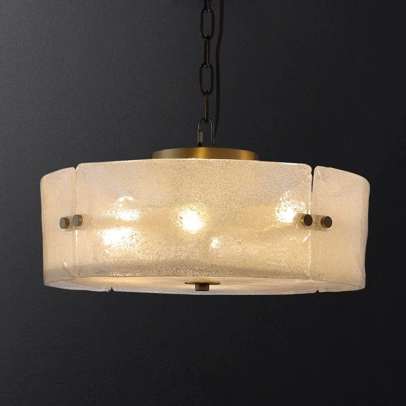 Modern Frosted Glass & Brass Flush Mount | CLFGC025