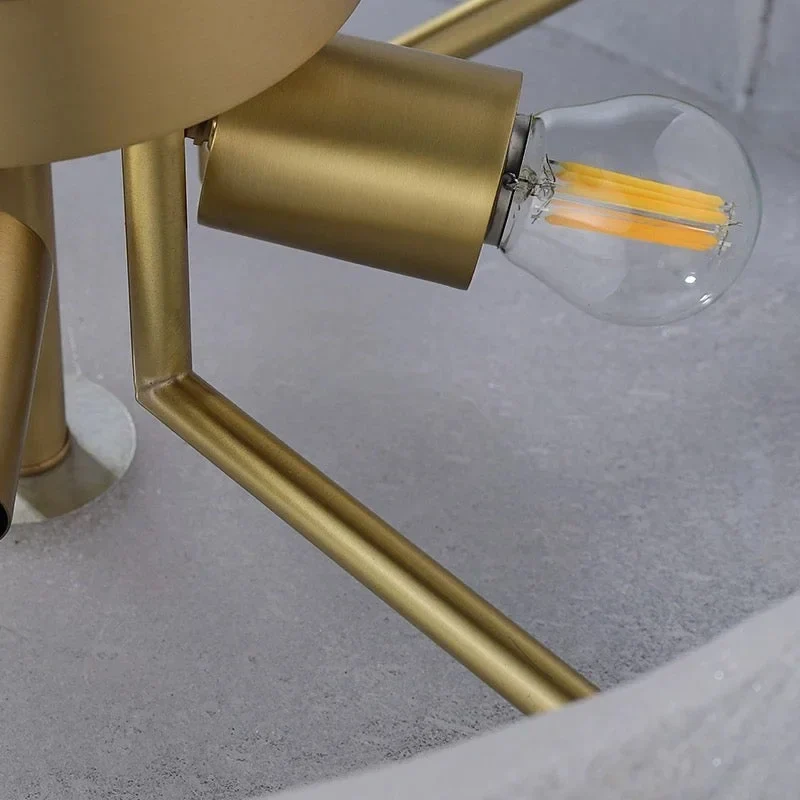 Modern Frosted Glass & Brass Flush Mount | CLFGC025