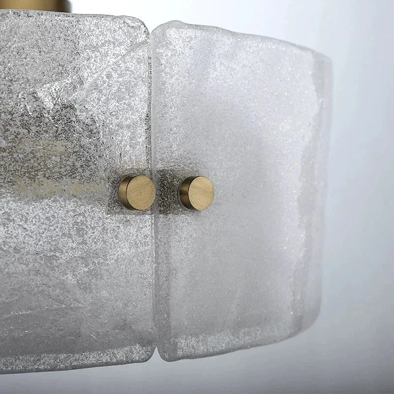 Modern Frosted Glass & Brass Flush Mount | CLFGC025