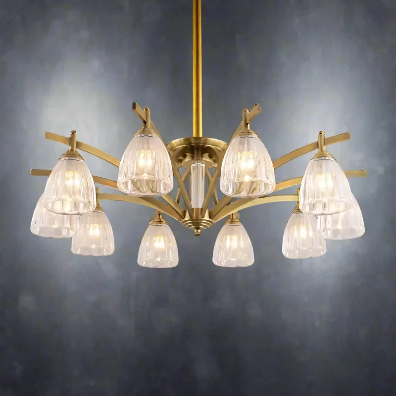 Brass & Glass Semi-Flush Mount Ceiling Light | CLNN2200
