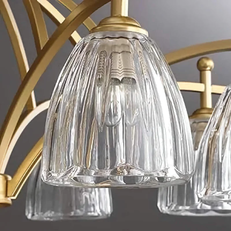 Brass & Glass Semi-Flush Mount Ceiling Light | CLNN2200
