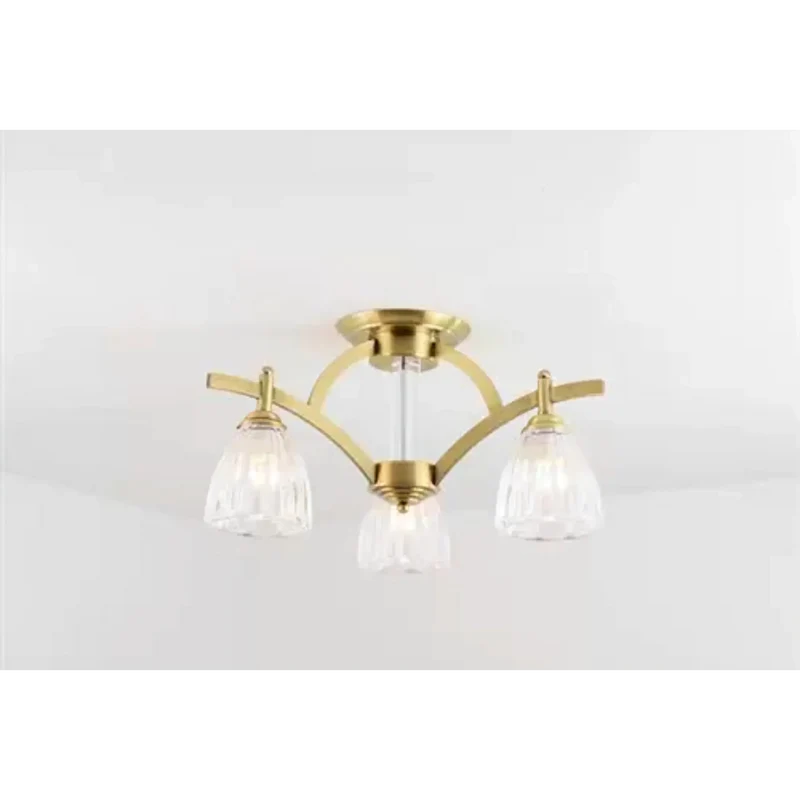 Brass & Glass Semi-Flush Mount Ceiling Light | CLNN2200