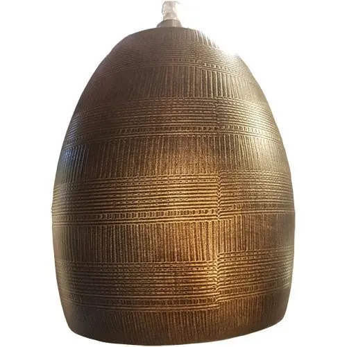 Kleine Pendelleuchte Gold – Metall strukturiert