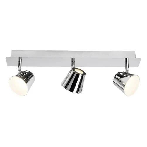 Torsion LED-Deckenleuchte Spotbalken 3-flammig – schwenkbare LED-Strahler Chrom