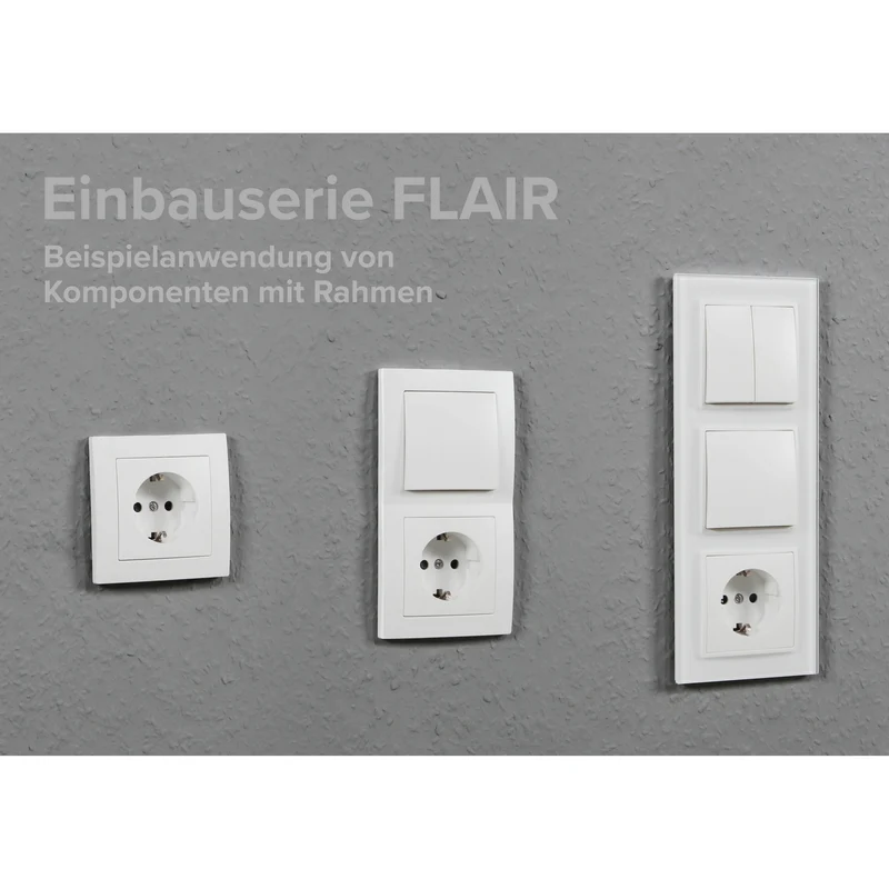 Trano Schalter & Steckdosen Set Flair "Tür 2-fach" Weiß, 3-teilig – Wechselschalter, Schutzkontakt-Steckdose & 2-fach Rahmen | Zeitloses Design, Unterputz, Hochwertige Verarbeitung für Modernes Wohnen