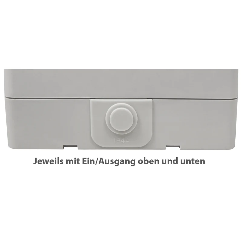Trano Aufputz Feuchtraum Steckdose | IP44 Spritzwassergeschützt | 250V 16A | Grauschwarz | mit Einsteckschutz | Außenbereich, Keller, Garage