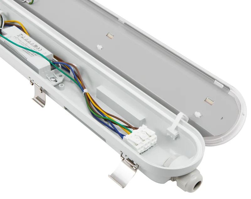 Trano LED Feuchtraumleuchte 150cm | 48W | 7200lm | IP65 | Neutralweiß 4000K | Wasserdichte Wannenleuchte für Garage, Werkstatt, Keller & Industrie | Stoßfest und durchverdrahtbar