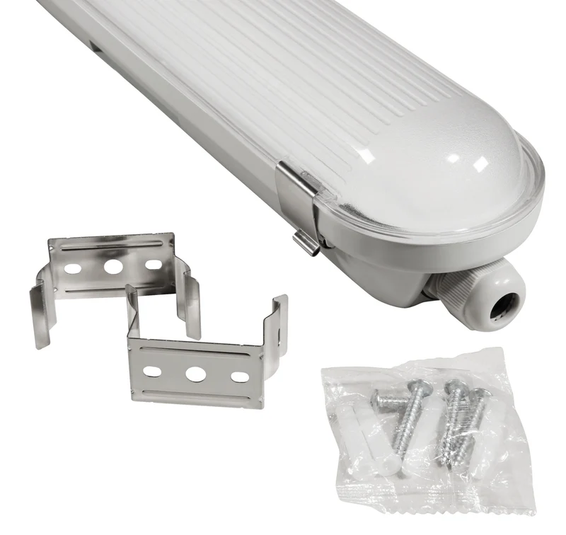 Trano LED Feuchtraumleuchte 150cm | 48W | 7200lm | IP65 | Neutralweiß 4000K | Wasserdichte Wannenleuchte für Garage, Werkstatt, Keller & Industrie | Stoßfest und durchverdrahtbar