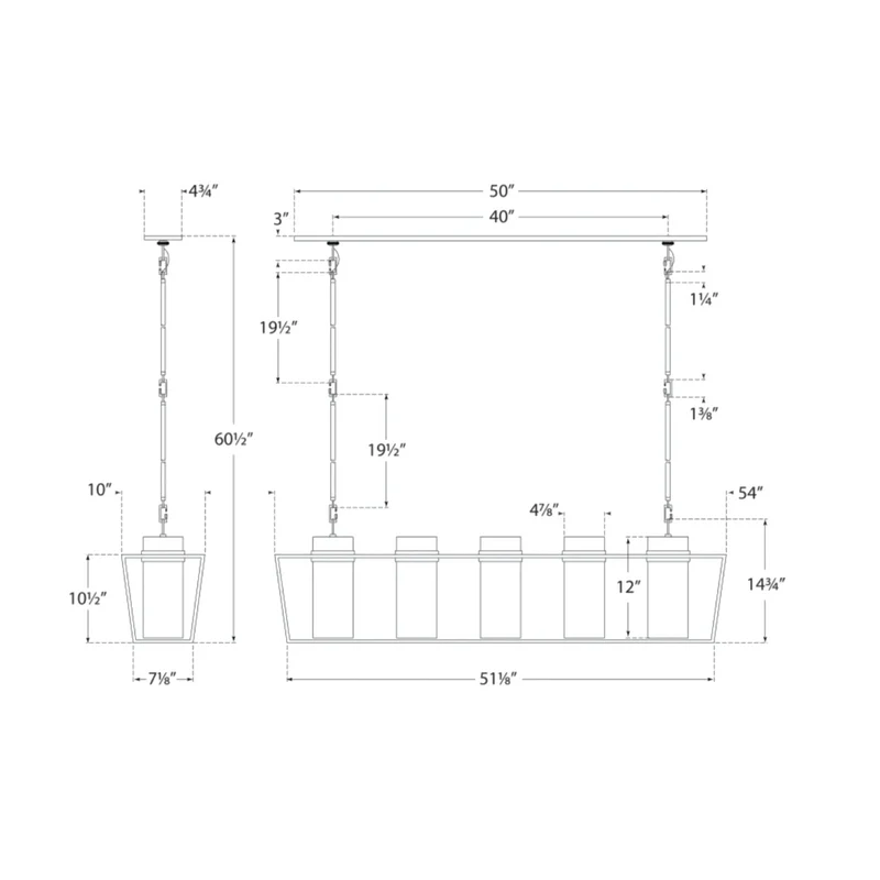 Linear LED Chandelier | Matte Gold | CL85075L