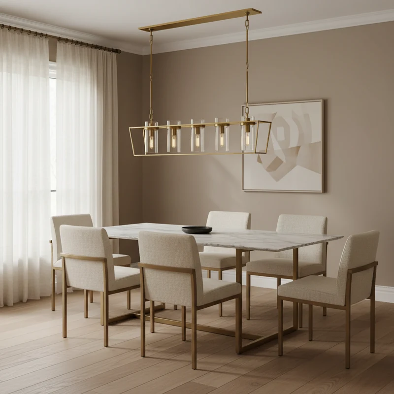Linear LED Chandelier | Matte Gold | CL85075L