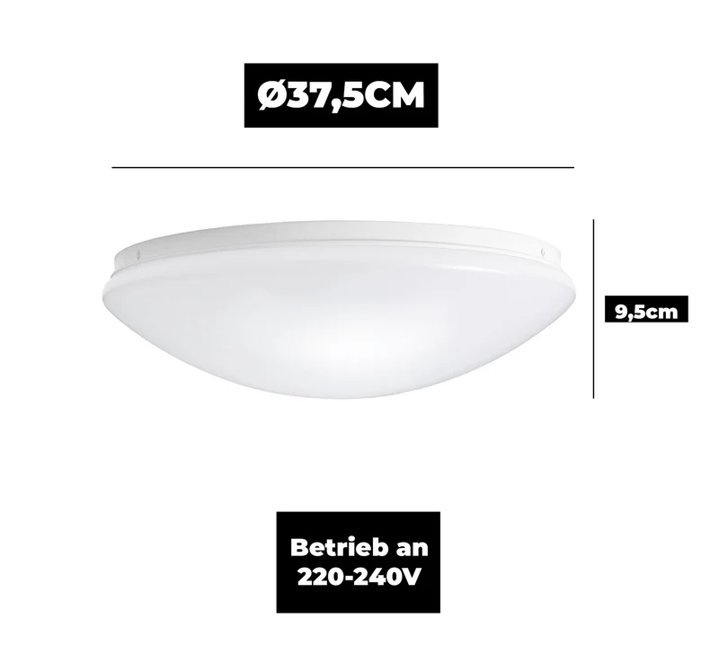 Trano Deckenleuchte für 3x E27, Ø37,5cm - Elegantes Design & Einfache Montage - Ideal für Wohnzimmer, Schlafzimmer, Küche - LED Kompatibel, 180-265V