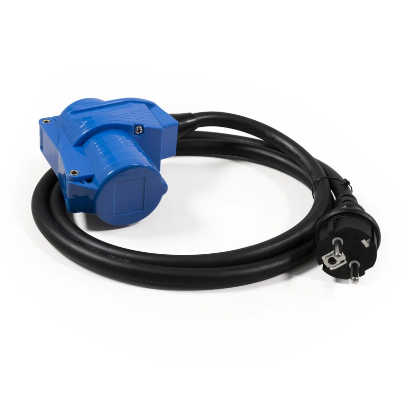Trano CEE-Kabel-Set: 4-teiliges Camping-Strompaket – Verlängerungs- und Adapterleitungen, IP44, bis 3500W