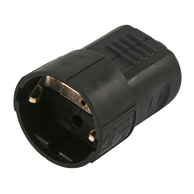 Hochwertige Wiederanschließbare Schutzkontakt-Stecker und -Kupplungen, Weiß und Schwarz