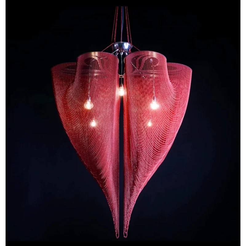 Mesh Chandelier | Red & Gold | CLFT85200