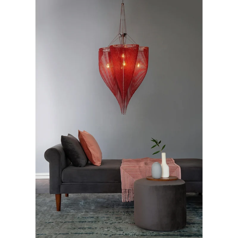 Mesh Chandelier | Red & Gold | CLFT85200