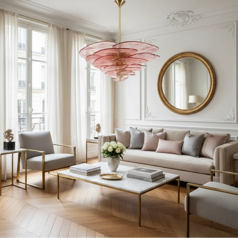 Fiore Chandelier | Glass Pink Petals | CLZL896620
