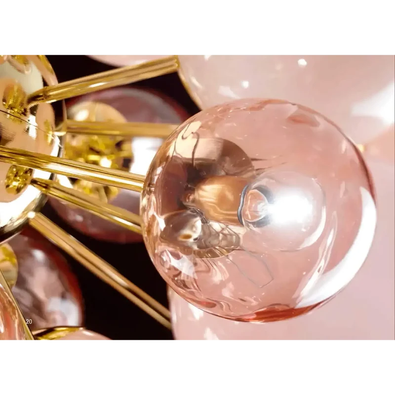 Glass Globe Chandelier | Pink | CLPT80CF