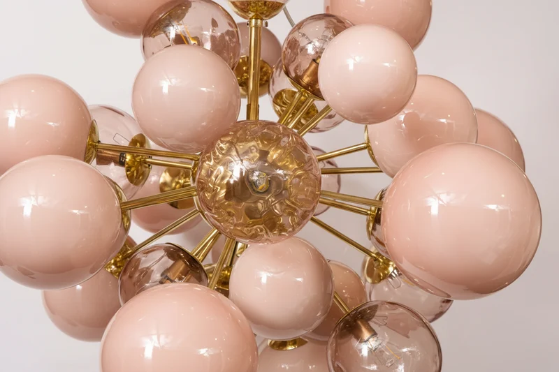 Glass Globe Chandelier | Pink | CLPT80CF