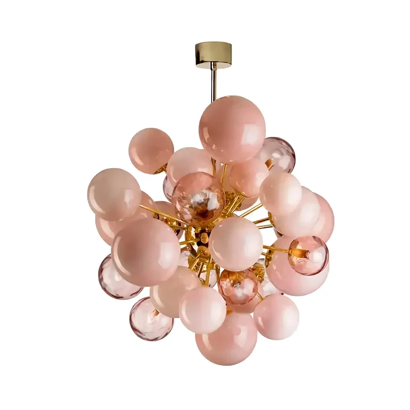 Glass Globe Chandelier | Pink | CLPT80CF