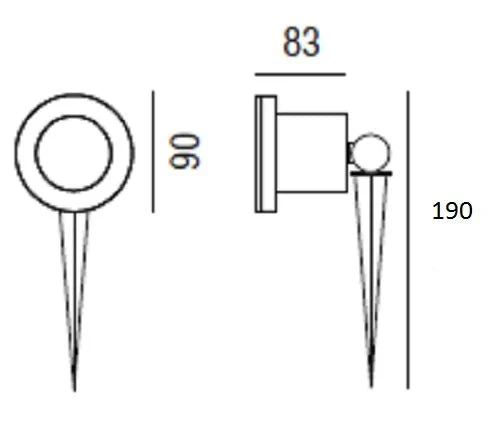 Power LED Gartenstrahler Positano – IP68 – 3 W – 350 mA – mit Erdspieß