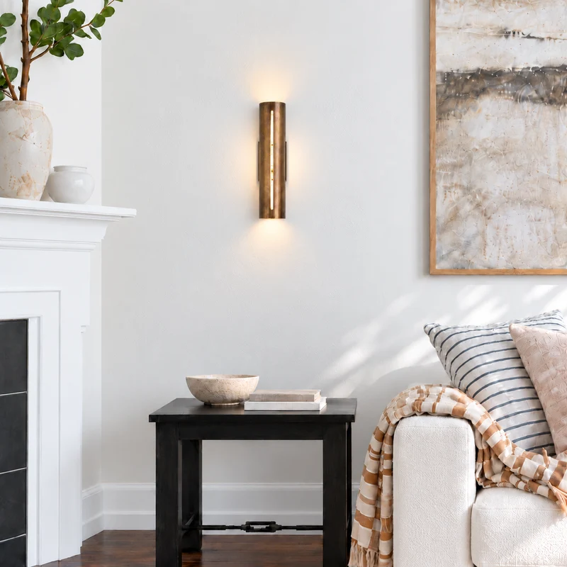 Copper Cylinder Wall Light | Vertical Slit | CLCYL895