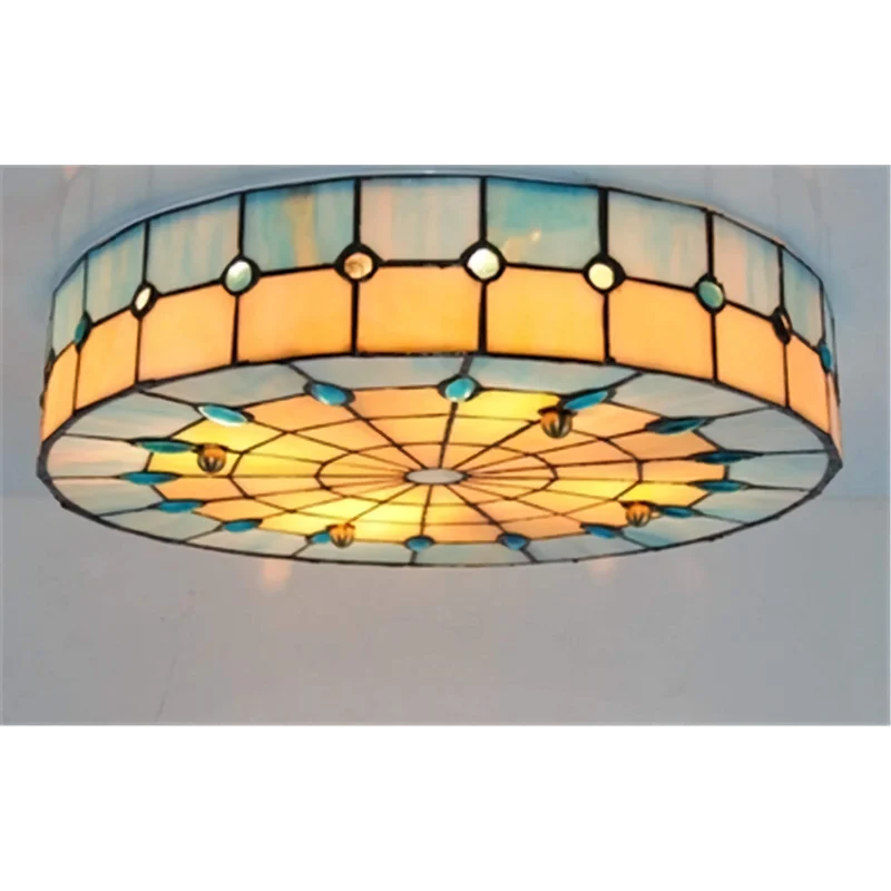 Tiffany-Style Flush Mount | Blue Glass | CLTIF