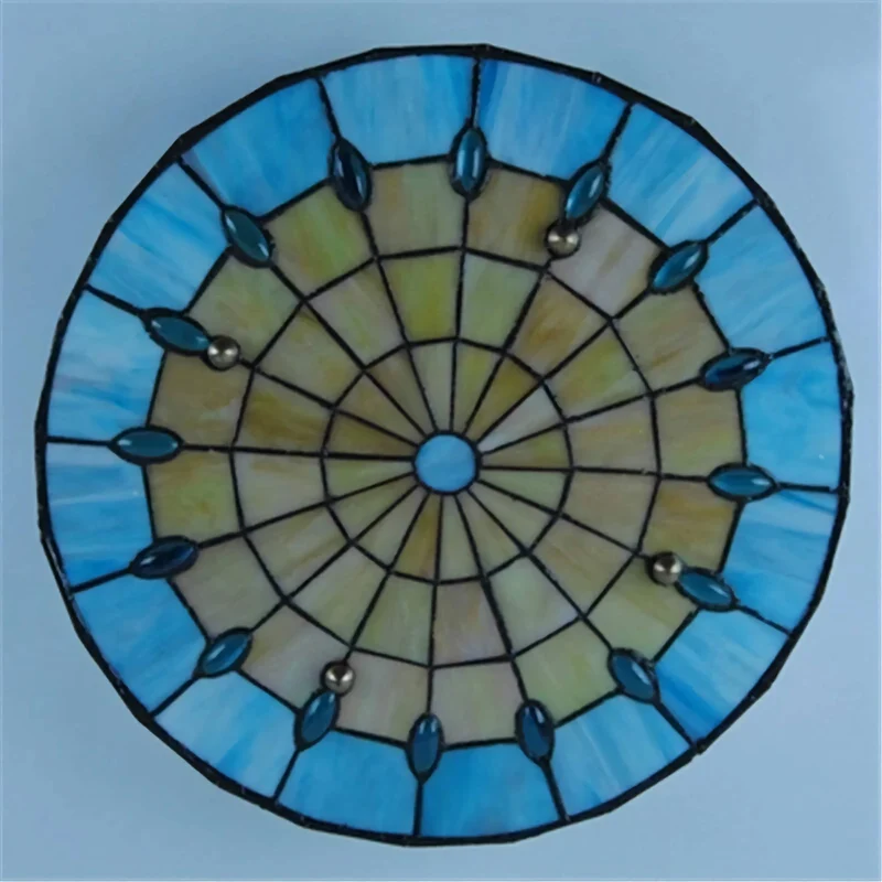 Tiffany-Style Flush Mount | Blue Glass | CLTIF
