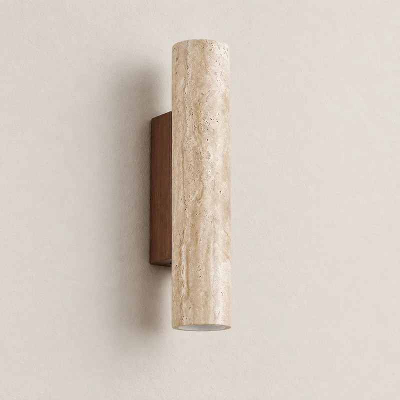 Travertine Cylinder Wall Sconce | CLCC0147