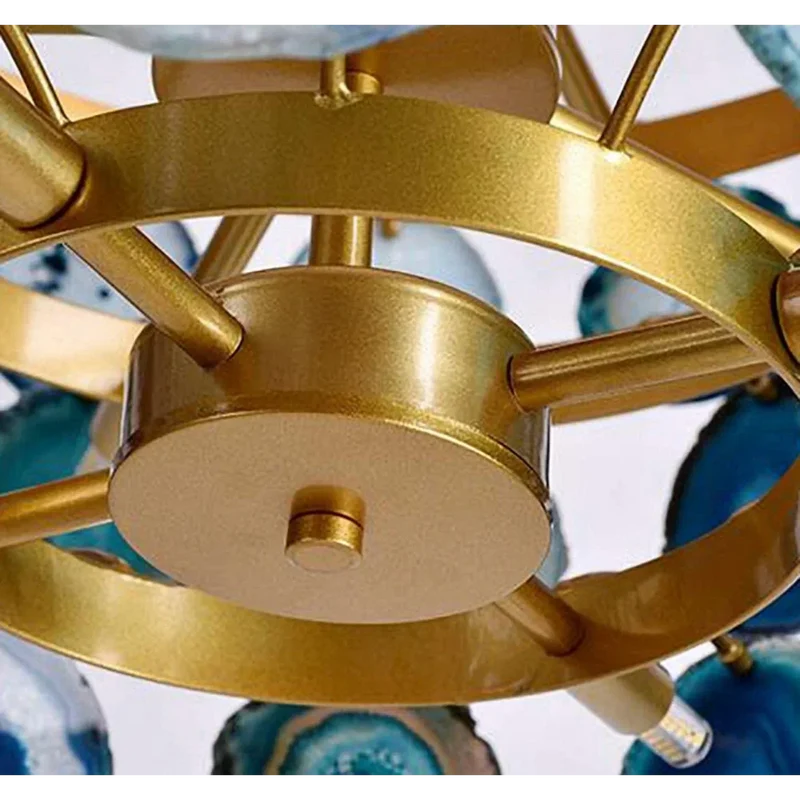 Green Agate Semi-Flush Chandelier | CLAGT045