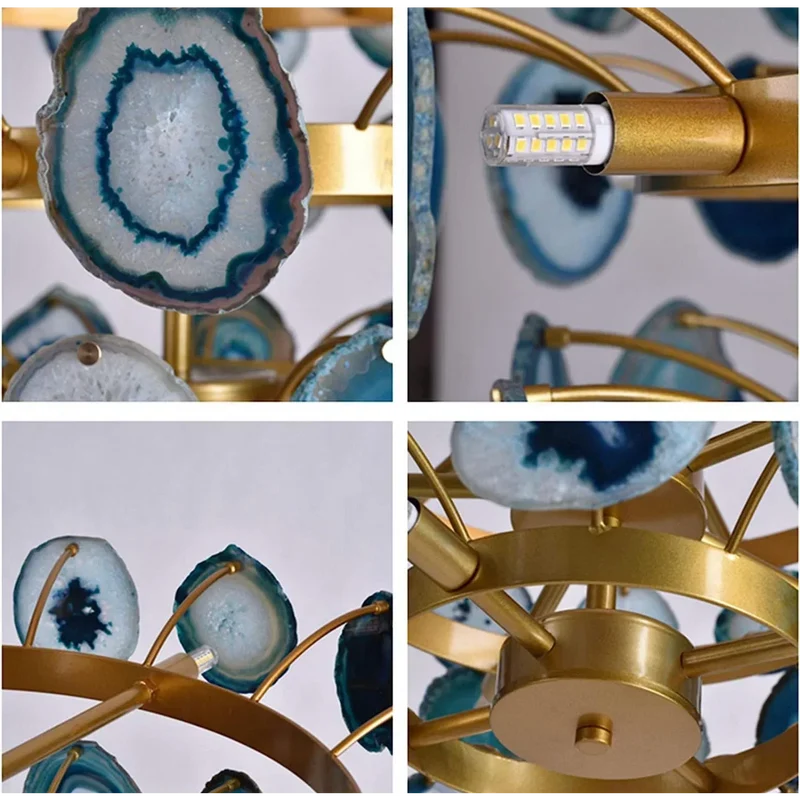 Green Agate Semi-Flush Chandelier | CLAGT045