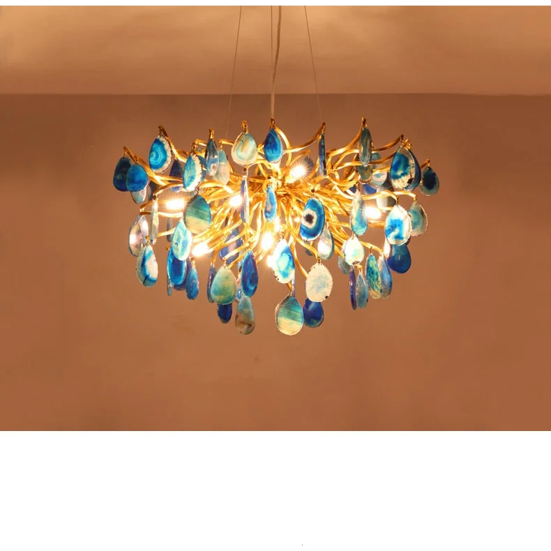 Green Agate Semi-Flush Chandelier | CLAGT045