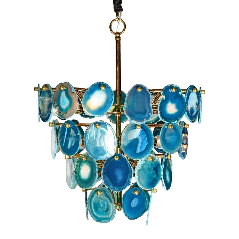 Green Agate Semi-Flush Chandelier | CLAGT045