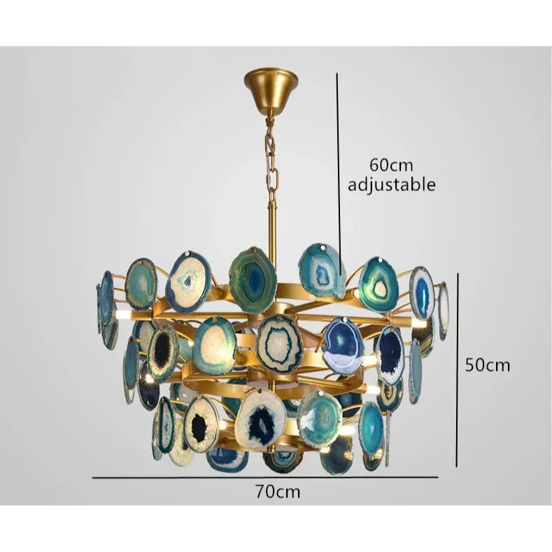 Green Agate Semi-Flush Chandelier | CLAGT045