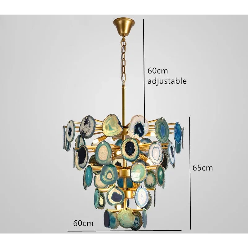 Green Agate Semi-Flush Chandelier | CLAGT045