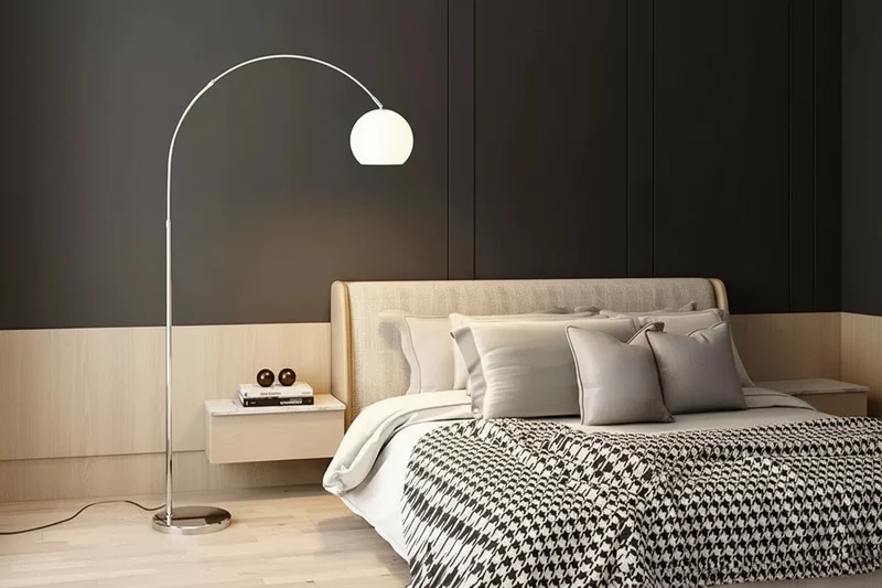 Chrome Arc Floor Lamp | Marble Base | CLOPO8950