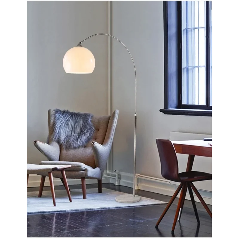 Chrome Arc Floor Lamp | Marble Base | CLOPO8950